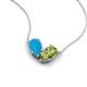 5 - Zemi 1.15 ctw Pear Shape Turquoise and Peridot (7x5 mm) Toi Et Moi Pendant Necklace 