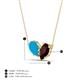4 - Zemi 1.25 ctw Pear Shape Turquoise and Red Garnet (7x5 mm) Toi Et Moi Pendant Necklace 