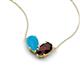 5 - Zemi 1.25 ctw Pear Shape Turquoise and Red Garnet (7x5 mm) Toi Et Moi Pendant Necklace 