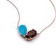 5 - Zemi 1.25 ctw Pear Shape Turquoise and Red Garnet (7x5 mm) Toi Et Moi Pendant Necklace 