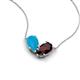 5 - Zemi 1.25 ctw Pear Shape Turquoise and Red Garnet (7x5 mm) Toi Et Moi Pendant Necklace 