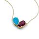 5 - Zemi 1.25 ctw Pear Shape Turquoise and Rhodolite Garnet (7x5 mm) Toi Et Moi Pendant Necklace 