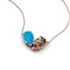 5 - Zemi 1.00 ctw Pear Shape Turquoise and Smoky Quartz (7x5 mm) Toi Et Moi Pendant Necklace 