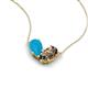 5 - Zemi 1.00 ctw Pear Shape Turquoise and Smoky Quartz (7x5 mm) Toi Et Moi Pendant Necklace 