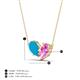 4 - Zemi 1.25 ctw Pear Shape Turquoise and Lab Grown Pink Sapphire (7x5 mm) Toi Et Moi Pendant Necklace 