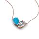 5 - Zemi 1.65 ctw Pear Shape Turquoise and Lab Grown Diamond (7x5 mm) Toi Et Moi Pendant Necklace 