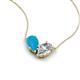 5 - Zemi 1.65 ctw Pear Shape Turquoise and Lab Grown Diamond (7x5 mm) Toi Et Moi Pendant Necklace 