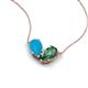 5 - Zemi 1.21 ctw Pear Shape Turquoise and Created Alexandrite (7x5 mm) Toi Et Moi Pendant Necklace 