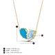 4 - Zemi 0.95 ctw Pear Shape Turquoise and Aquamarine (7x5 mm) Toi Et Moi Pendant Necklace 