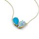 5 - Zemi 0.95 ctw Pear Shape Turquoise and Aquamarine (7x5 mm) Toi Et Moi Pendant Necklace 