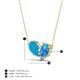 4 - Zemi 1.20 ctw Pear Shape Turquoise and Blue Topaz (7x5 mm) Toi Et Moi Pendant Necklace 