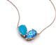5 - Zemi 1.20 ctw Pear Shape Turquoise and Blue Topaz (7x5 mm) Toi Et Moi Pendant Necklace 