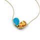 5 - Zemi 1.00 ctw Pear Shape Turquoise and Citrine (7x5 mm) Toi Et Moi Pendant Necklace 