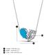 4 - Zemi 1.20 ctw Pear Shape Turquoise and Moissanite (7x5 mm) Toi Et Moi Pendant Necklace 