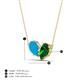 4 - Zemi 1.15 ctw Pear Shape Turquoise and Lab Grown Emerald (7x5 mm) Toi Et Moi Pendant Necklace 