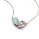 5 - Zemi 1.20 ctw Pear Shape Opal and Moissanite (7x5 mm) Toi Et Moi Pendant Necklace 
