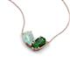 5 - Zemi 1.15 ctw Pear Shape Opal and Lab Grown Emerald (7x5 mm) Toi Et Moi Pendant Necklace 
