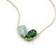 5 - Zemi 1.15 ctw Pear Shape Opal and Lab Grown Emerald (7x5 mm) Toi Et Moi Pendant Necklace 