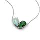5 - Zemi 1.15 ctw Pear Shape Opal and Lab Grown Emerald (7x5 mm) Toi Et Moi Pendant Necklace 
