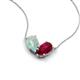 5 - Zemi 1.30 ctw Pear Shape Opal and Lab Grown Ruby (7x5 mm) Toi Et Moi Pendant Necklace 