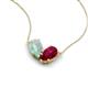 5 - Zemi 1.30 ctw Pear Shape Opal and Lab Grown Ruby (7x5 mm) Toi Et Moi Pendant Necklace 