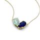 5 - Zemi 1.25 ctw Pear Shape Opal and Lab Grown Blue Sapphire (7x5 mm) Toi Et Moi Pendant Necklace 