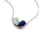 5 - Zemi 1.25 ctw Pear Shape Opal and Lab Grown Blue Sapphire (7x5 mm) Toi Et Moi Pendant Necklace 
