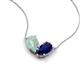 5 - Zemi 1.25 ctw Pear Shape Opal and Lab Grown Blue Sapphire (7x5 mm) Toi Et Moi Pendant Necklace 
