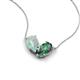 5 - Zemi 1.21 ctw Pear Shape Opal and Created Alexandrite (7x5 mm) Toi Et Moi Pendant Necklace 