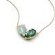 5 - Zemi 1.21 ctw Pear Shape Opal and Created Alexandrite (7x5 mm) Toi Et Moi Pendant Necklace 