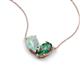 5 - Zemi 1.21 ctw Pear Shape Opal and Created Alexandrite (7x5 mm) Toi Et Moi Pendant Necklace 