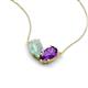 5 - Zemi 1.00 ctw Pear Shape Opal and Amethyst (7x5 mm) Toi Et Moi Pendant Necklace 