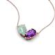 5 - Zemi 1.00 ctw Pear Shape Opal and Amethyst (7x5 mm) Toi Et Moi Pendant Necklace 
