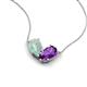 5 - Zemi 1.00 ctw Pear Shape Opal and Amethyst (7x5 mm) Toi Et Moi Pendant Necklace 