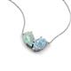 5 - Zemi 0.95 ctw Pear Shape Opal and Aquamarine (7x5 mm) Toi Et Moi Pendant Necklace 