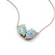 5 - Zemi 0.95 ctw Pear Shape Opal and Aquamarine (7x5 mm) Toi Et Moi Pendant Necklace 