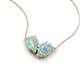 5 - Zemi 0.95 ctw Pear Shape Opal and Aquamarine (7x5 mm) Toi Et Moi Pendant Necklace 