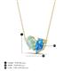 4 - Zemi 1.20 ctw Pear Shape Opal and Blue Topaz (7x5 mm) Toi Et Moi Pendant Necklace 