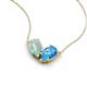 5 - Zemi 1.20 ctw Pear Shape Opal and Blue Topaz (7x5 mm) Toi Et Moi Pendant Necklace 