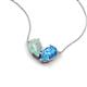 5 - Zemi 1.20 ctw Pear Shape Opal and Blue Topaz (7x5 mm) Toi Et Moi Pendant Necklace 