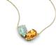 5 - Zemi 1.00 ctw Pear Shape Opal and Citrine (7x5 mm) Toi Et Moi Pendant Necklace 