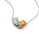 5 - Zemi 1.00 ctw Pear Shape Opal and Citrine (7x5 mm) Toi Et Moi Pendant Necklace 