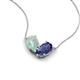 5 - Zemi 0.95 ctw Pear Shape Opal and Iolite (7x5 mm) Toi Et Moi Pendant Necklace 