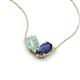 5 - Zemi 0.95 ctw Pear Shape Opal and Iolite (7x5 mm) Toi Et Moi Pendant Necklace 