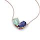 5 - Zemi 0.95 ctw Pear Shape Opal and Iolite (7x5 mm) Toi Et Moi Pendant Necklace 