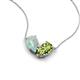 5 - Zemi 1.15 ctw Pear Shape Opal and Peridot (7x5 mm) Toi Et Moi Pendant Necklace 