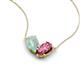 5 - Zemi 1.05 ctw Pear Shape Opal and Pink Tourmaline (7x5 mm) Toi Et Moi Pendant Necklace 
