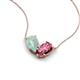 5 - Zemi 1.05 ctw Pear Shape Opal and Pink Tourmaline (7x5 mm) Toi Et Moi Pendant Necklace 