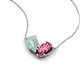 5 - Zemi 1.05 ctw Pear Shape Opal and Pink Tourmaline (7x5 mm) Toi Et Moi Pendant Necklace 