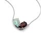 5 - Zemi 1.25 ctw Pear Shape Opal and Red Garnet (7x5 mm) Toi Et Moi Pendant Necklace 